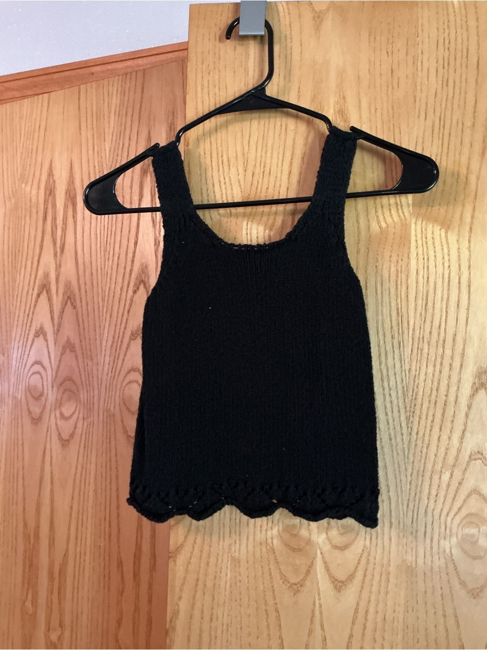 art class Black Knit Tank with Scalloped Hem